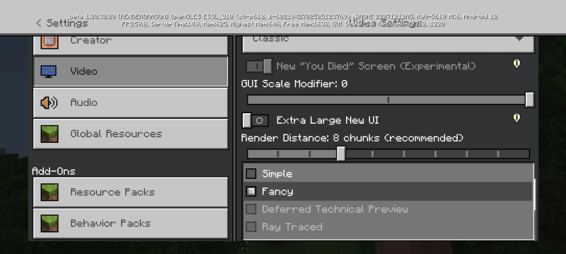 Công nghệ đồ họa Deferred Technical Preview trong Minecraft 1.21.80.3
