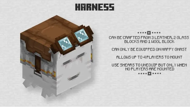 Trang Bị Harness Để Điều Khiển Happy Ghast Linh Hoạt Trong Minecraft 1.21.93