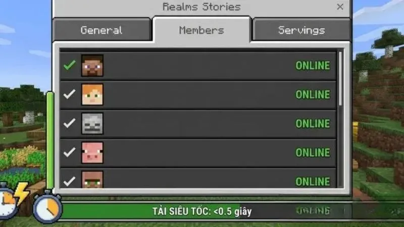 Phiên bản Minecraft 26.12 đã Sửa lỗi Realms Stories: Hiển thị danh sách thành viên
